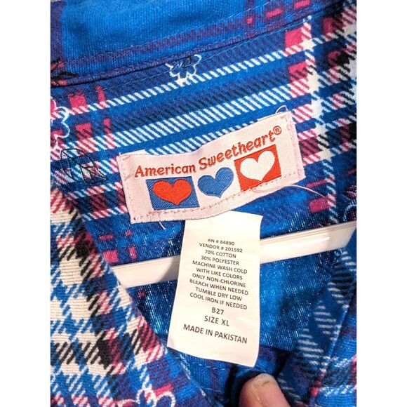 American Sweetheart women's xl flannel multicolor preowned - Picture 3 of 6